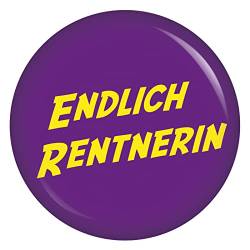 Kiwikatze Endlich Rentnerin 37mm Button lustig Rentner Geschenk Mann Frau zum Geburtstag Ruhestand Rente Scherzartikel Geschenkidee Rentner von Kiwikatze