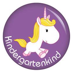 Kiwikatze Kindergartenkind Einhorn Button 37 oder 56 mm Ansteckbutton Kindergarten Geschenke für Kinder Kita Rucksack Geschenk Deko Geschenke Kalender Countdown Ansteckpins Ansteckbutton (37 mm) von Kiwikatze