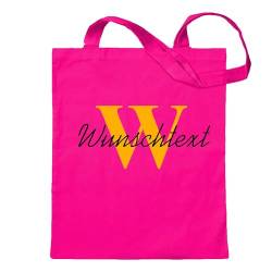 Kiwistar Personalisierter Stoffbeutel - pink - mit Initial und Name - Wunschtext individuell personalisiert - Einkaufsbeutel - Markttasche - Strandtasche - Einkaufstasche - Geschenk - Frau - shopping von Kiwistar