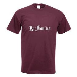 Kiwistar - T-Shirt - Burgund - La Familia Motiv Bedruckt Funshirt Design Print - mit Motiv Bedruckt - Funshirt Design - Sport - Freizeit - Herren - XL von Kiwistar