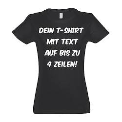 Kiwistar T-Shirt Damen Graphit - M - Aufdruck individuell - mit Wunschtext - Spruch - Druck personalisiert - Geschenk für Freizeit Sport - selber gestalten von Kiwistar