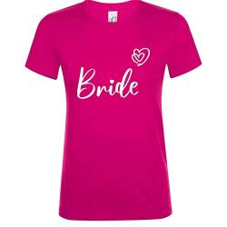 Kiwistar - T-Shirt Damen - pink - L - Bride - Junggesellinnenabschied - Braut Gruppenshirt - Brautfeier - Hochzeit - heiraten - Funshirt von Kiwistar