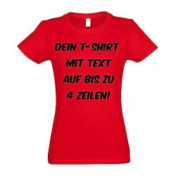 Kiwistar T-Shirt Damen rot - XXL - Aufdruck individuell - mit Wunschtext - Spruch - Druck personalisiert - Geschenk für Freizeit Sport - selber gestalten von Kiwistar