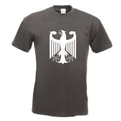 Kiwistar - T-Shirt - Graphit - Bundeswappen Deutschland o. Rahmen Motiv Bedruckt Funshirt Design Print - mit Motiv Bedruckt - Funshirt Design - Sport - Freizeit - Herren - XL von Kiwistar