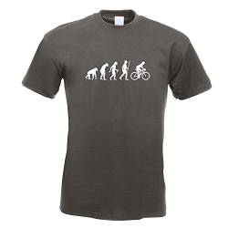 Kiwistar - T-Shirt - Graphit - Rennrad Fahrrad Evolution Motiv Bedruckt Funshirt Design Print - mit Motiv Bedruckt - Funshirt Design - Sport - Freizeit - Herren - M von Kiwistar