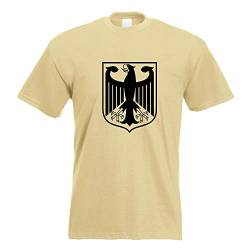 Kiwistar - T-Shirt - Khaki - Bundeswappen Deutschland Rahmen Motiv Bedruckt Funshirt Design Print - mit Motiv Bedruckt - Funshirt Design - Sport - Freizeit - Herren - L von Kiwistar