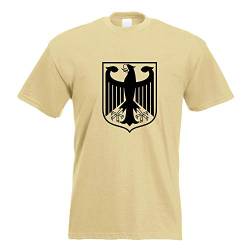 Kiwistar - T-Shirt - Khaki - Bundeswappen Deutschland Rahmen Motiv Bedruckt Funshirt Design Print - mit Motiv Bedruckt - Funshirt Design - Sport - Freizeit - Herren - XL von Kiwistar