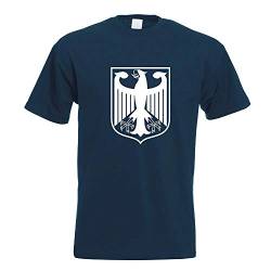 Kiwistar - T-Shirt - Navy - Bundeswappen Deutschland Rahmen Motiv Bedruckt Funshirt Design Print - mit Motiv Bedruckt - Funshirt Design - Sport - Freizeit - Herren - M von Kiwistar