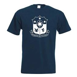 Kiwistar - T-Shirt - Navy - Philippinen Wappen Motiv Bedruckt Funshirt Design Print - mit Motiv Bedruckt - Funshirt Design - Sport - Freizeit - Herren - XL von Kiwistar