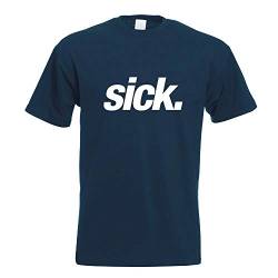Kiwistar - T-Shirt - Navy - Sick - Leider geil - krank - Crazy Motiv Bedruckt Funshirt Design Print - mit Motiv Bedruckt - Funshirt Design - Sport - Freizeit - Herren - L von Kiwistar