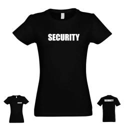 Kiwistar - T-Shirt - Security - Damen - schwarz - L - Brust & Rücken Shirt für Sicherheitsdienst - hochwertiger Textildruck - auch individuell personalisiert von Kiwistar