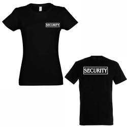 Kiwistar - T-Shirt - Security - Damen - schwarz - S - Brust & Rücken Shirt für Sicherheitsdienst - hochwertiger Textildruck - Wachdienst, Konzert, Disko, Club von Kiwistar