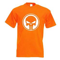 Kiwistar - T-Shirt - orange - Punisher USA - Tank Totenkopf Motiv Bedruckt Funshirt Design Print - mit Motiv Bedruckt - Funshirt Design - Sport - Freizeit - Herren - XL von Kiwistar