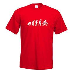 Kiwistar - T-Shirt - rot - Rennrad Fahrrad Evolution Motiv Bedruckt Funshirt Design Print - mit Motiv Bedruckt - Funshirt Design - Sport - Freizeit - Herren - L von Kiwistar