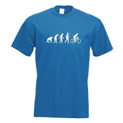 Kiwistar - T-Shirt - royal - Rennrad Fahrrad Evolution Motiv Bedruckt Funshirt Design Print - mit Motiv Bedruckt - Funshirt Design - Sport - Freizeit - Herren - XL von Kiwistar