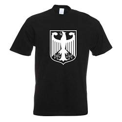 Kiwistar - T-Shirt - schwarz - Bundeswappen Deutschland Rahmen Motiv Bedruckt Funshirt Design Print - mit Motiv Bedruckt - Funshirt Design - Sport - Freizeit - Herren - XXL von Kiwistar