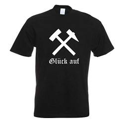 Kiwistar - T-Shirt - schwarz - Glück auf! - Bergbau - Kumpel Motiv Bedruckt Funshirt Design Print - mit Motiv Bedruckt - Funshirt Design - Sport - Freizeit - Herren - L von Kiwistar