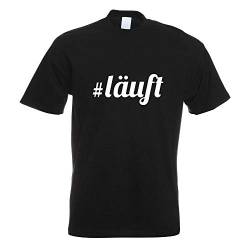 Kiwistar - T-Shirt - schwarz - Läuft Motiv Bedruckt Funshirt Design Print - mit Motiv Bedruckt - Funshirt Design - Sport - Freizeit - Herren - XL von Kiwistar