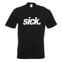 Kiwistar - T-Shirt - schwarz - Sick - Leider geil - krank - Crazy Motiv Bedruckt Funshirt Design Print - mit Motiv Bedruckt - Funshirt Design - Sport - Freizeit - Herren - L von Kiwistar