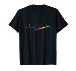 Regenbogen Herzlinie EKG LGBT Herzschlag Klarinette T-Shirt T-Shirt von Klarinette Shirts