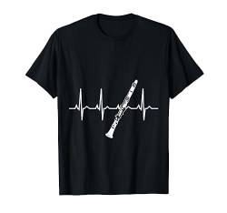 Jazz Musik Herzschlag EKG Klarinette T-Shirt von Klarinette T-Shirts