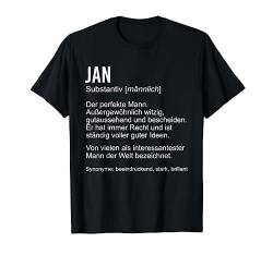JAN TShirt Lustig Spruch Definition Name Vorname Geburtstag T-Shirt von Klasse Vornamen Designs & Namen Sprüche
