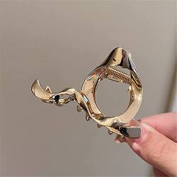 Haarspangen, Haarschmuck, Haarnadeln, geometrische unregelmäßige Metall-Haarnadel, weibliche Hinterkopfplatte, Haarhai-Clip, mittlere Halteklammer, Kopfbedeckung, 01 Gold (Farbe: 01 Gold) (Color : 01 von Klauer