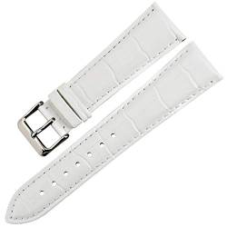 Klauer Leder-Uhrenarmband, Ersatz-Uhrenarmbänder, Leder-Uhrenarmband, Uhrenarmband, lila Uhrenarmbänder (Color : White, Size : 17mm) von Klauer