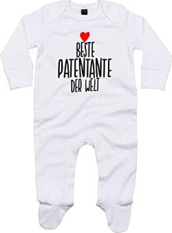 Kleckerliese Baby Body Schlafanzug Strampler Langarm Junge Mädchen Beste Patentante der Welt, White 0-3 Monate von Kleckerliese