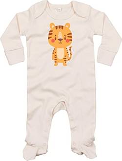 Kleckerliese Baby Body Schlafanzug Strampler Langarm Junge Mädchen Tiere Tiger, Natural 0-3 Monate von Kleckerliese