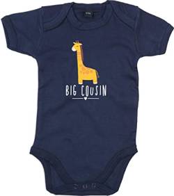 Kleckerliese Baby Body Sprüche Jungen Mädchen Motiv Tiere Giraffe Indianer Tiermotiv Big Cousin Kurzarm, NauticalNavy, 3-6 Mon von Kleckerliese