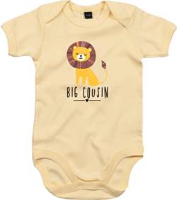 Kleckerliese Baby Body Sprüche Jungen Mädchen Motiv Tiere Löwe Indianer Tiermotiv Big Cousin Kurzarm, SoftYellow, 3-6 Mon von Kleckerliese