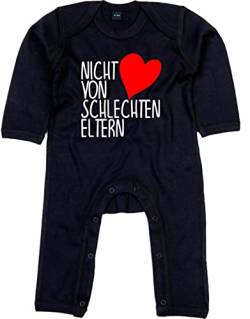 Kleckerliese Baby Body Strampler Schlafanzug Overall Junge Mädchen Nicht von schlechten Eltern, Black, 3-6 Monate von Kleckerliese