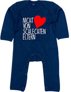 Kleckerliese Baby Body Strampler Schlafanzug Overall Junge Mädchen Nicht von schlechten Eltern, NauticalNavy, 3-6 Monate von Kleckerliese