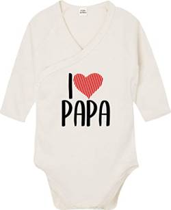 Kleckerliese Baby Body Wickelbody Junge Mädchen Langarm I Love Papa, Natural, 0-3 Monate von Kleckerliese