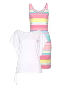 Kleider Kangaroos Damen Trägerkleid + Oversize-Shirt (2tlg. Set) (pastell/weiß, 32-34) von Kleider