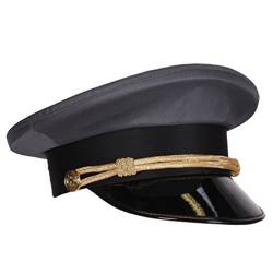 Kleidung zum Feiern Chauffeur-Mütze grau mit Kordel & Lackschirm | Hochzeits Fahrer Mütze | Größe 57 (57) von Kleidung zum Feiern