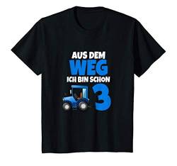 Kinder Kindergeburtstag Junge 3 Jahre blau Traktor T-Shirt von Kleine Bauern Traktor Designs