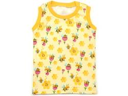 Kleine Könige Baby Kinder Shirt Tank Top ärmellos Mädchen · Modell Blumen Honig Biene Honey Bee, gelb · Ökotex 100 Zertifiziert · Größe 122/128 von Kleine Könige