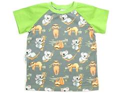 Kleine Könige Baby Kinder T Shirt Jungen · Modell Koala und Faultier grau, Lemon · Ökotex 100 Zertifiziert · Größe 98/104 von Kleine Könige