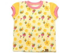 Kleine Könige Baby Kinder T Shirt Mädchen · Modell Blume Honig Biene Honey Bee gelb, rosa · Ökotex 100 Zertifiziert · Größe 74/80 von Kleine Könige