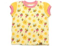 Kleine Könige Baby Kinder T Shirt Mädchen · Modell Blume Honig Biene Honey Bee gelb, rosa · Ökotex 100 Zertifiziert · Größe 98/104 von Kleine Könige