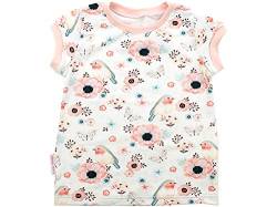 Kleine Könige Baby Kinder T Shirt Mädchen · Modell Blumen Vögel Birds weiß, Altrosa · Ökotex 100 Zertifiziert · Größe 86/92 von Kleine Könige