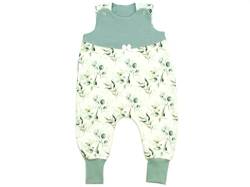 Kleine Könige Baby Strampler Mädchen Baby Body · Modell Eukalyptus mint weiß geteilt, mint · Ökotex 100 zertifiziert · Größe 62/68 von Kleine Könige