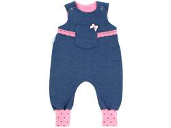 Kleine Könige Baby Strampler Mädchen Baby Body · Modell Jeansoptik mit Tasche Jona, Punkte pink rosa · Ökotex 100 zertifiziert · Größen 50/56 von Kleine Könige
