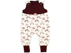 Kleine Könige Baby Strampler Mädchen Baby Body · Modell Regenbogen Lovely Rainbow geteilt, bordeaux · Ökotex 100 zertifiziert · Größe 86/92 von Kleine Könige