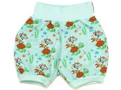 Kleine Könige Kurze Pumphose Baby Jungen Shorts · Modell AFFE Schildkröte Diving Monkey, Aqua · Ökotex 100 Zertifiziert · Größe 110/116 von Kleine Könige