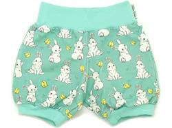 Kleine Könige Kurze Pumphose Baby Jungen Shorts · Modell Küken Kleiner Hase Mint, hellmint · Ökotex 100 Zertifiziert · Größe 122/128 von Kleine Könige