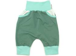 Kleine Könige Kurze Pumphose Baby Jungen Shorts Bermuda mit Taschen · Modell Uni jeansjersey Mint Taschen weiß, hellmint · Ökotex 100 Zertifiziert · Größe 86/92 von Kleine Könige