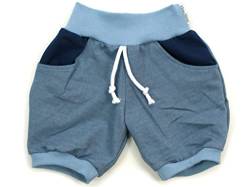 Kleine Könige Kurze Pumphose Baby Jungen Shorts mit Taschen · Modell Jeansjersey blau mit Kordel, hellblau · Ökotex 100 Zertifiziert · Größe 86/92 von Kleine Könige